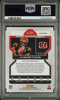 2021 Panini Prizm 337 Ja’marr Chase Green Prizm PSA 9