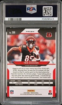 2020 Panini Prizm 308 Tee Higgins Silver Prizm PSA 9