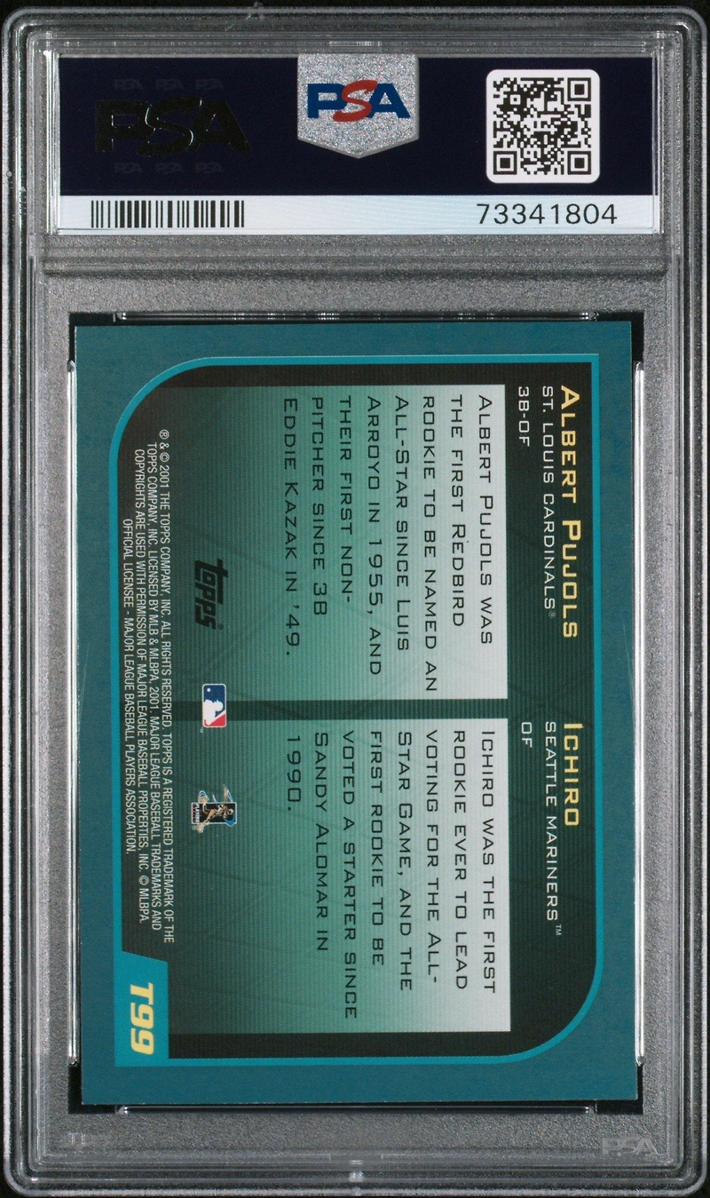 2001 Topps Traded T99 Ichiro/albert Pujols PSA 8