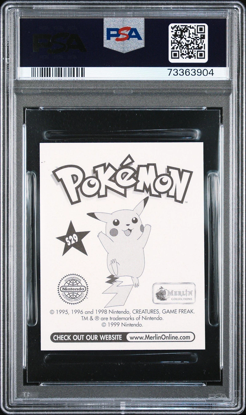 1999 Merlin Pokemon S29 Ash & Pikachu-prism PSA