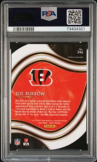 2020 Panini Select 346 Joe Burrow Die-cut Orange Prizm PSA 10