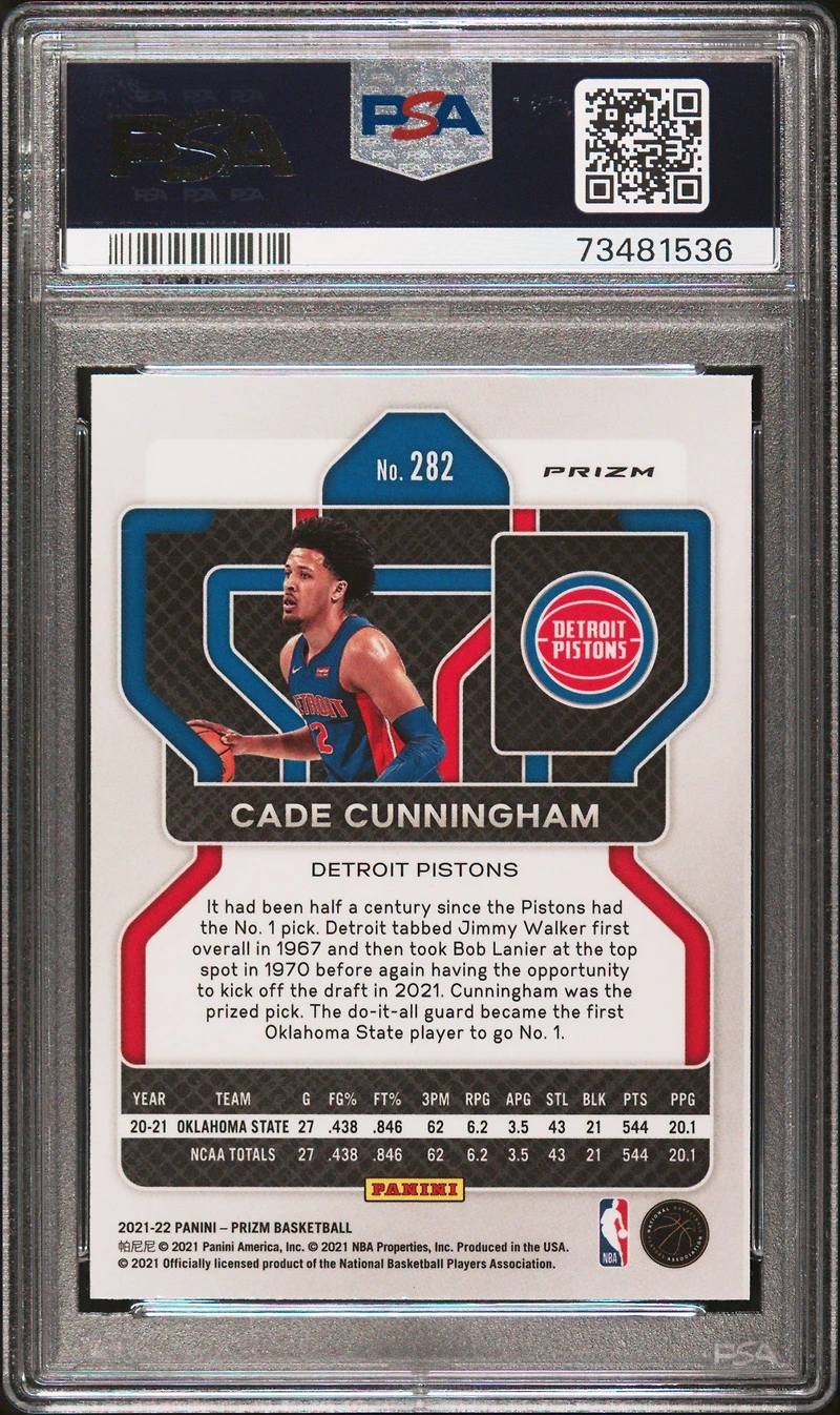 2021 Panini Prizm 282 Cade Cunningham PSA