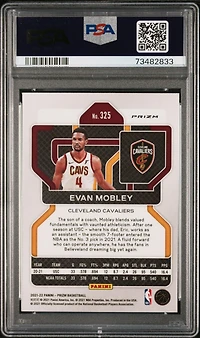 2021 Panini Prizm 325 Evan Mobley Silver Prizm PSA 9