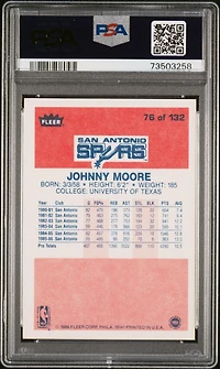 1986 Fleer 76 Johnny Moore PSA 8