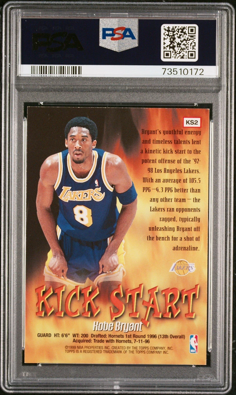 1998 Topps Kick Start Ks2 Kobe Bryant PSA 9