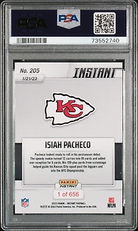 2022 Panini Instant Nfl 205 Isiah Pacheco PSA 10