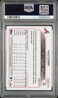 2022 Topps Chrome Sonic 75 Max Fried Purple/yellow Sonic Refractor PSA 10