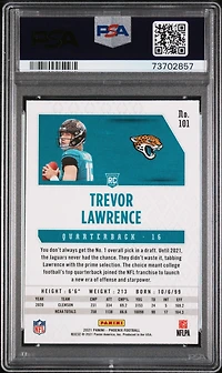 2021 Panini Phoenix 101 Trevor Lawrence Fire Burst PSA 10
