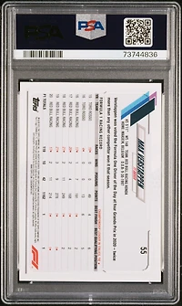 2021 Topps Chrome Formula 1 55 Max Verstappen Black & White Raywave Refractor PSA 10