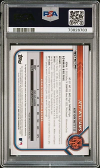 2022 Bowman Draft Chrome Draft Pick Autographs Cdajws Jett Williams Blue Wave Refractor PSA 10