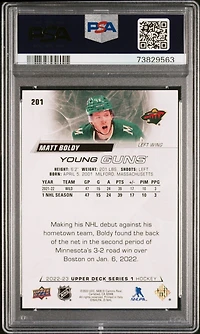 2022 Upper Deck 201 Matt Boldy PSA