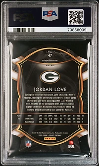 2020 Panini Select 47 Jordan Love Die-cut Prizm PSA 10