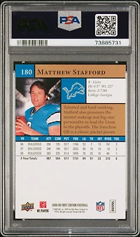 2009 Upper Deck First Edition 180 Matthew Stafford PSA 10