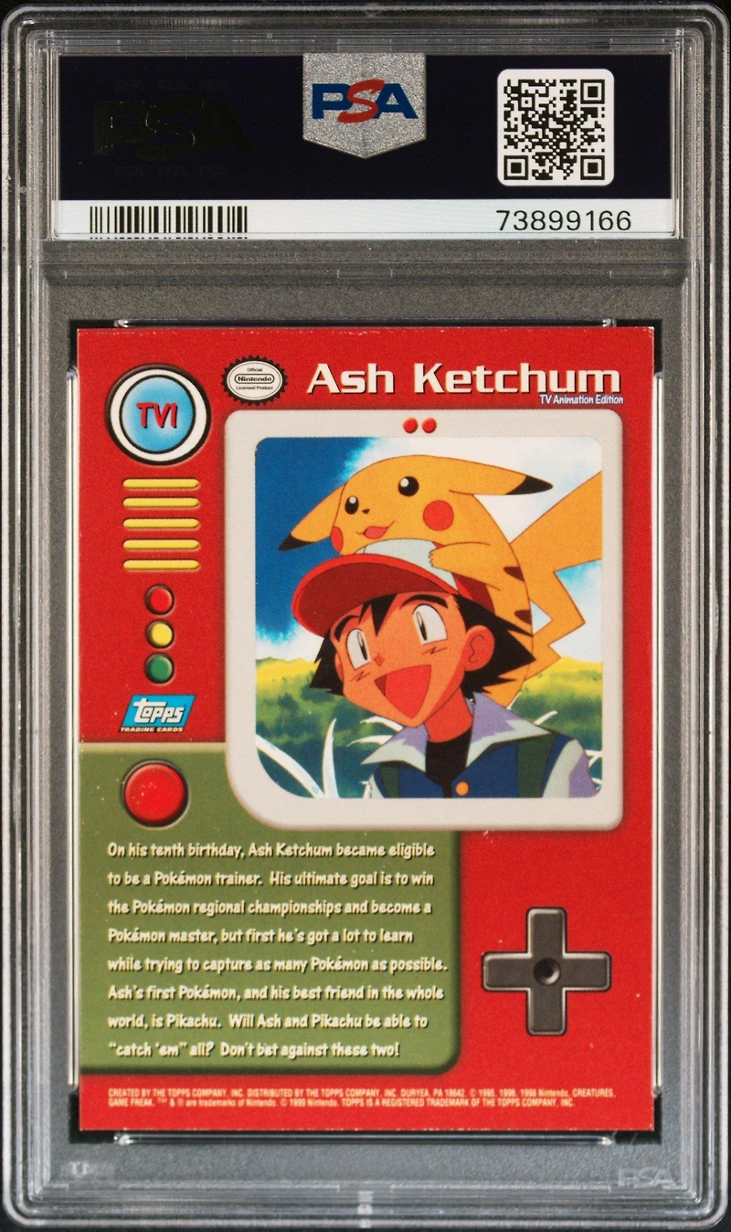 1999 Topps Pokemon Series 1 Character Cards Tv1 Ash Ketchum PSA 8