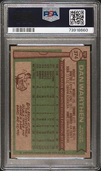 1976 Topps 374 Dan Warthen PSA 10