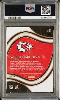 2020 Panini Select 302 Patrick Mahomes Ii Silver Prizm PSA 9