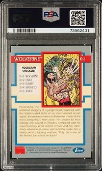 1992 Impel X-men Series 1-hologram Xh-1 Wolverine PSA 9