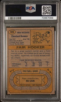 1974 Topps 185 Fair Hooker PSA 8