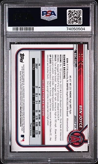 2022 Bowman Draft Bdc109 Ben Joyce Chrome-yellow Lava Refractor PSA 10
