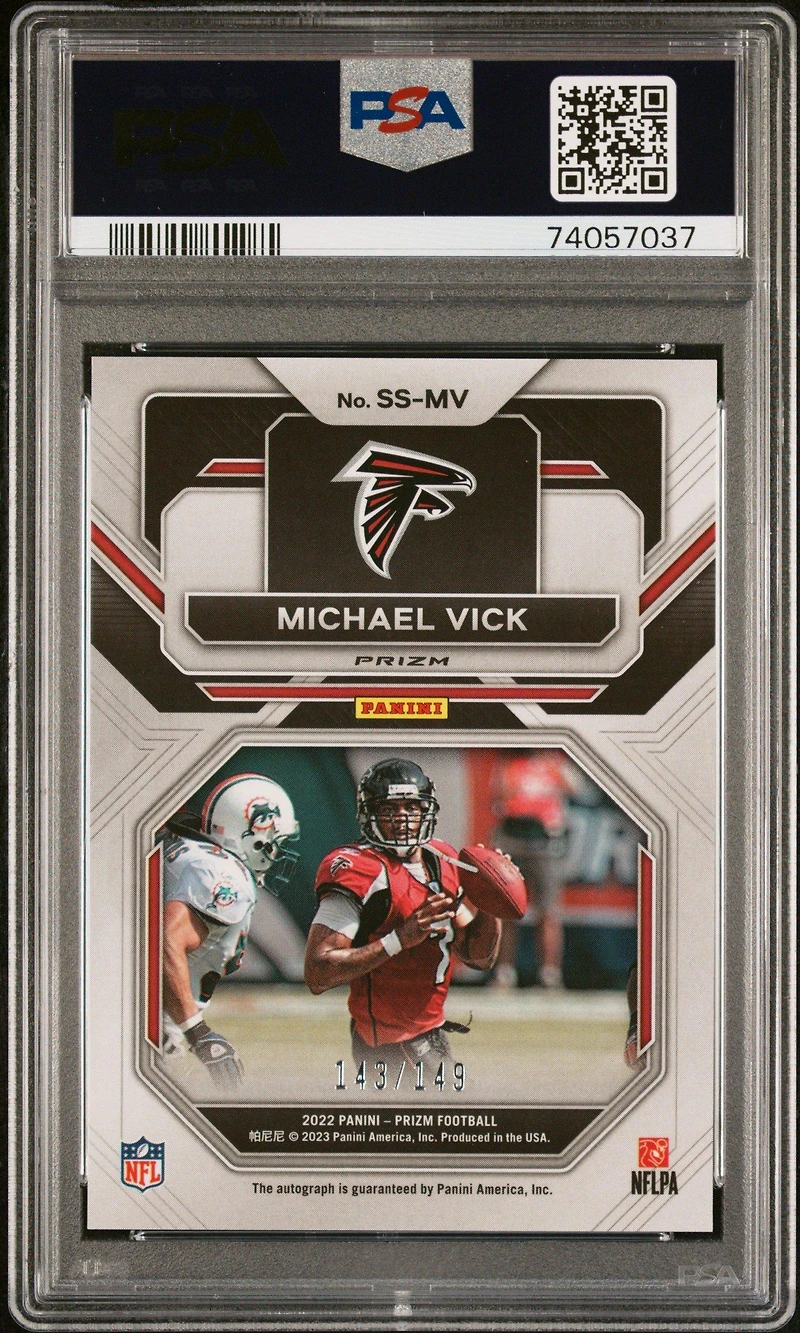 2022 Panini Prizm Sensational Signatures Ssmv Michael Vick PSA 9