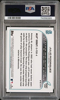 2022 Topps Chrome Update Sapphire Edition 62 Julio Rodriguez PSA 10