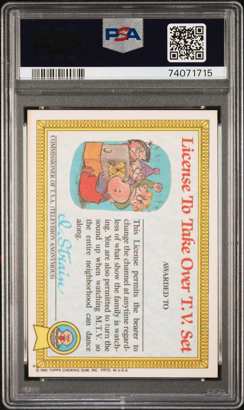 1985 Garbage Pail Kids Stickers 30a New Wave Dave PSA 8