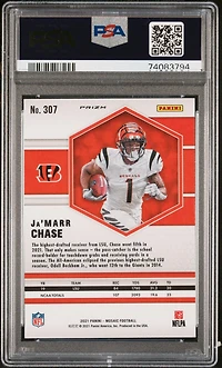 2021 Panini Mosaic 307 Ja'marr Chase Camo Pink PSA 10