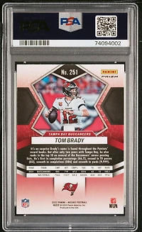 2022 Panini Mosaic 251 Tom Brady No Huddle Silver PSA 9