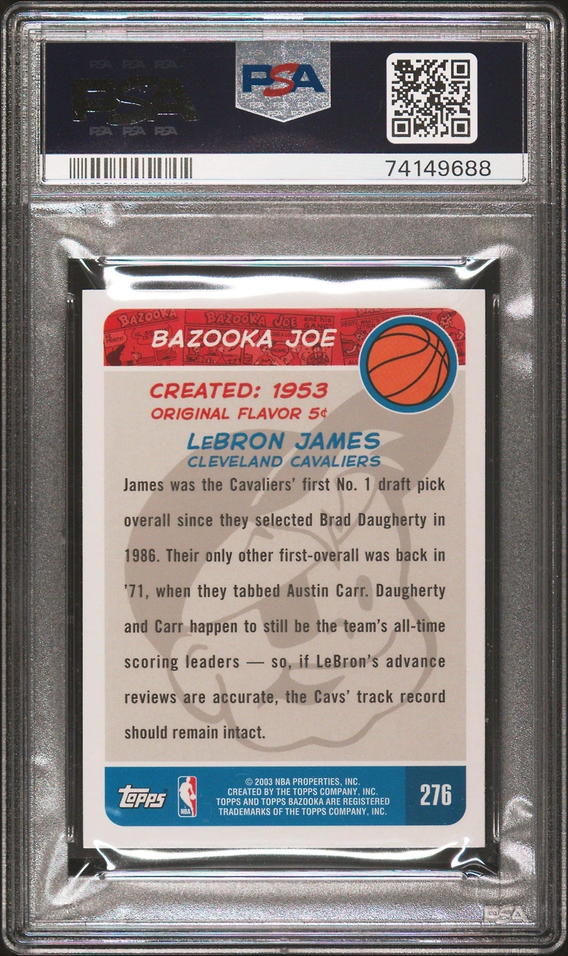 2003 Bazooka 276 Lebron James Mini PSA 9