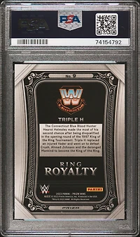 2023 Panini Prizm Wwe Ring Royalty 9 Triple H Silver Prizm PSA 10