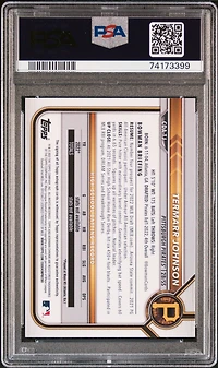 2022 Bowman Draft Chrome Draft Pick Autographs Cdatj Termarr Johnson Sparkle Refractor PSA 9