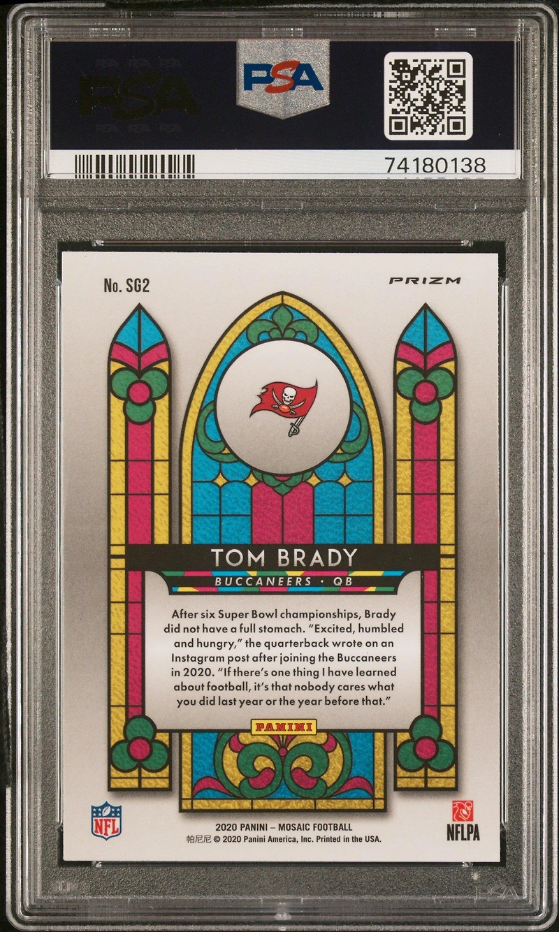 2020 Panini Mosaic Stained Glass Sg2 Tom Brady PSA 9