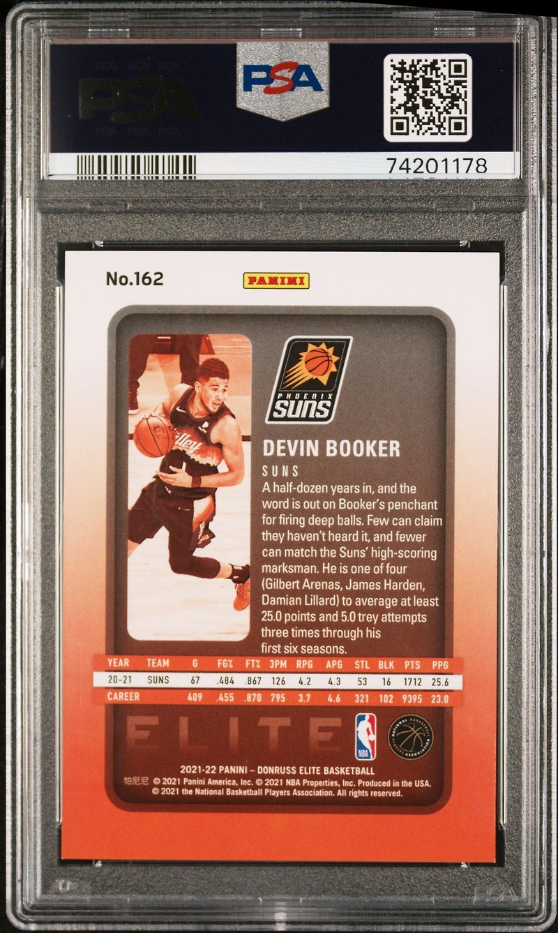 2021 Panini Donruss Elite 162 Devin Booker Purple PSA 10