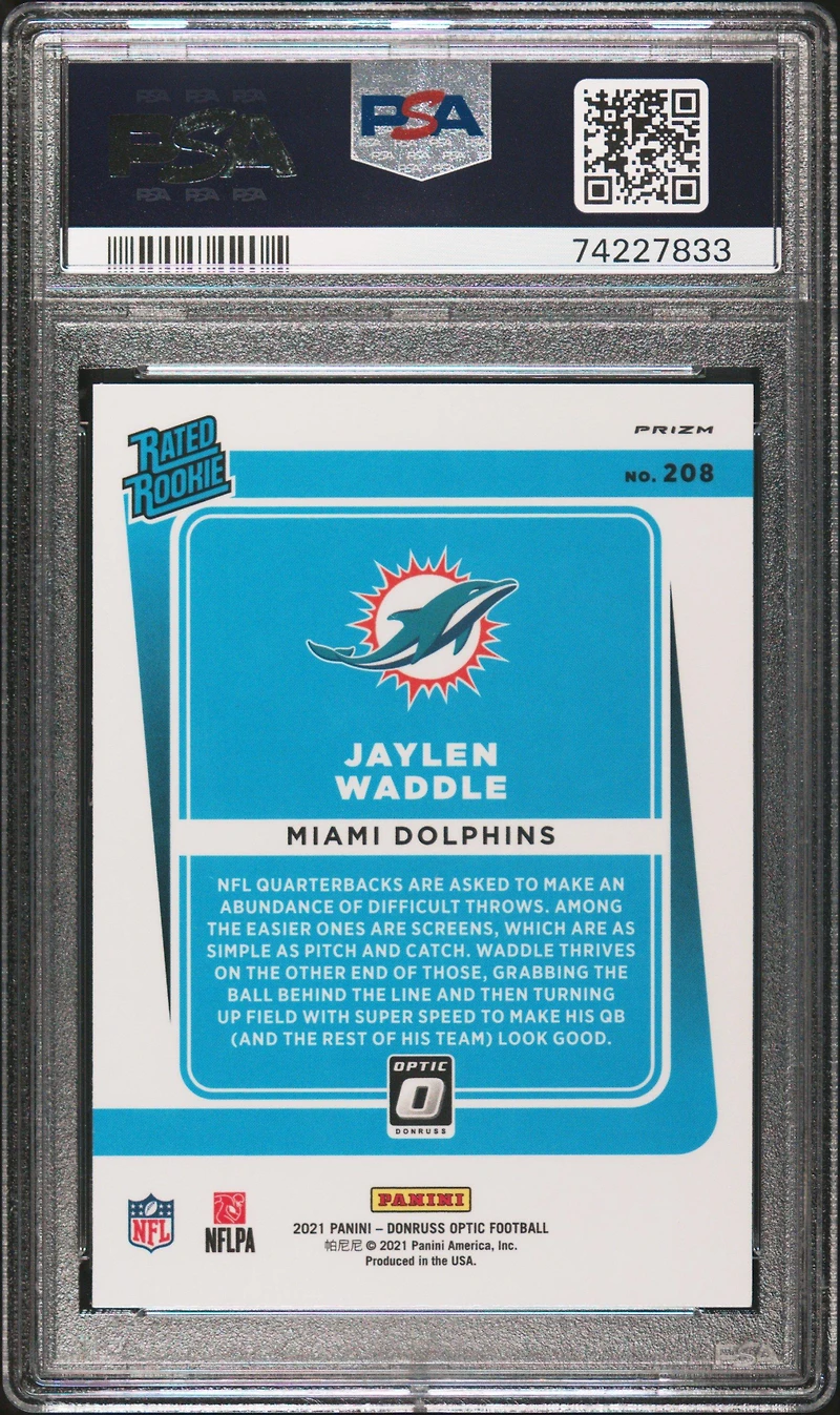 2021 Panini Donruss Optic 208 Jaylen Waddle Stars PSA 9
