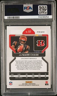 2021 Panini Prizm 337 Ja’marr Chase Silver Prizm PSA 9
