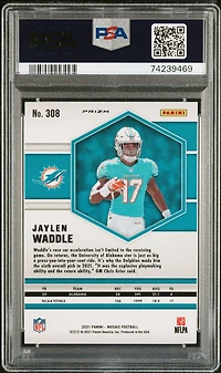 2021 Panini Mosaic 308 Jaylen Waddle Red Mosaic PSA 10