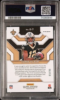2022 Panini Prizm Emergent E7 Chris Olave Blue Ice PSA 10