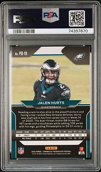 2020 Panini Chronicles Prizm Black Pb19 Jalen Hurts PSA
