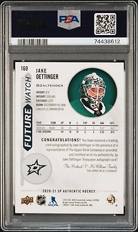 2020 Sp Authentic 160 Jake Oettinger Autograph PSA 10