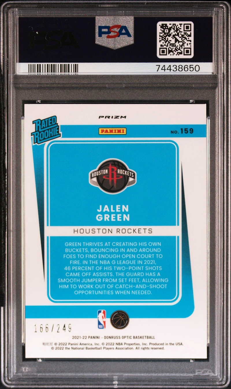 2021 Panini Donruss Optic 159 Jalen Green Premium Box Set PSA
