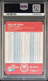 1987 Fleer Baseball All-stars 38 Nolan Ryan PSA 9