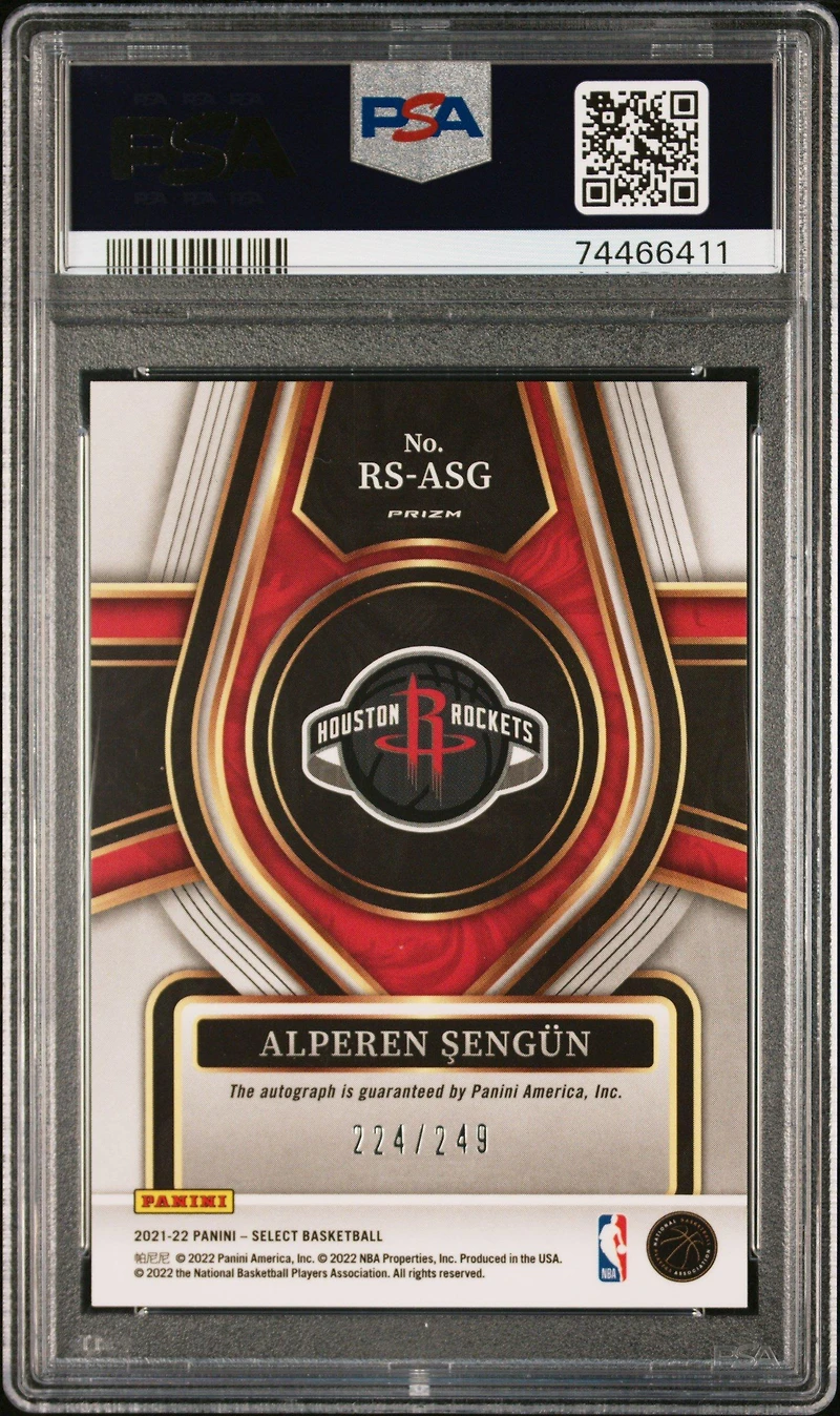 2021 Panini Select Rookie Signatures Rsasg Alperen Sengun PSA 10