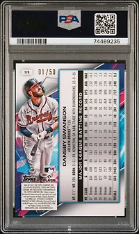 2022 Topps Cosmic Chrome 178 Dansby Swanson Gold Interstellar Refractor PSA 10