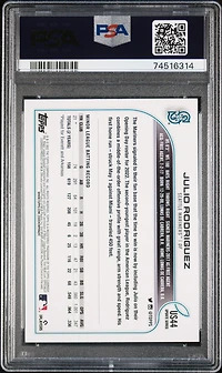 2022 Topps Update Us44 Julio Rodriguez Rainbow Foil PSA 10
