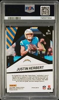 2022 Panini Mosaic Razzle Dazzle Rd4 Justin Herbert PSA 9