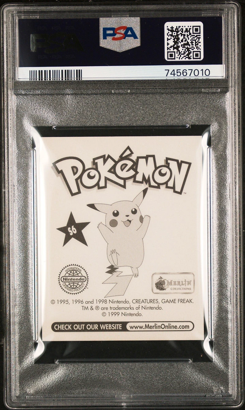1999 Merlin Pokemon S6 Pikachu-prism PSA