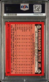 2021 Topps Silver Pack 1986 Chrome Promo 100 Fernando Tatis Jr. Blue Refractor PSA 10