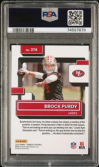 2022 Panini Donruss 374 Brock Purdy PSA