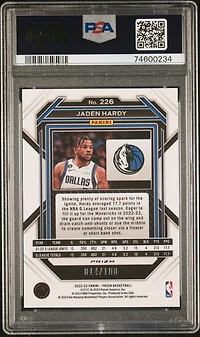 2022 Panini Prizm 226 Jaden Hardy Red Fast Break PSA 10