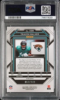 2022 Panini Prizm 339 Travon Walker Red Wave PSA 10